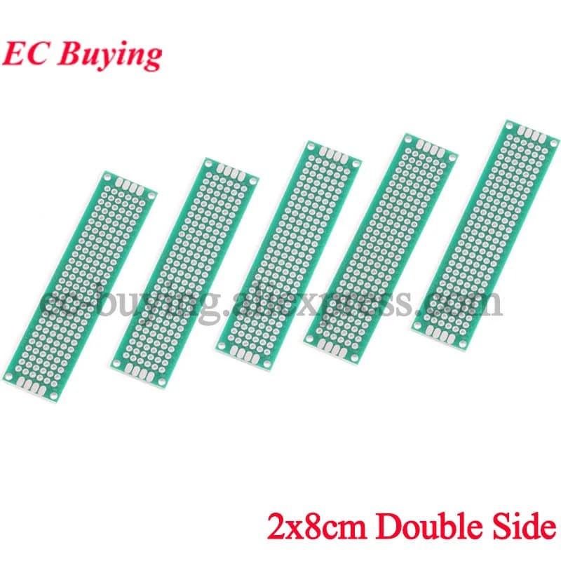 5 pcs 2x8 cm Double Side Prototype PCB Universal Circuit Printed FAI DA TE For Arduino 2.54mm Fiber Glass 2*8 cm 20x80mm 20*80mm