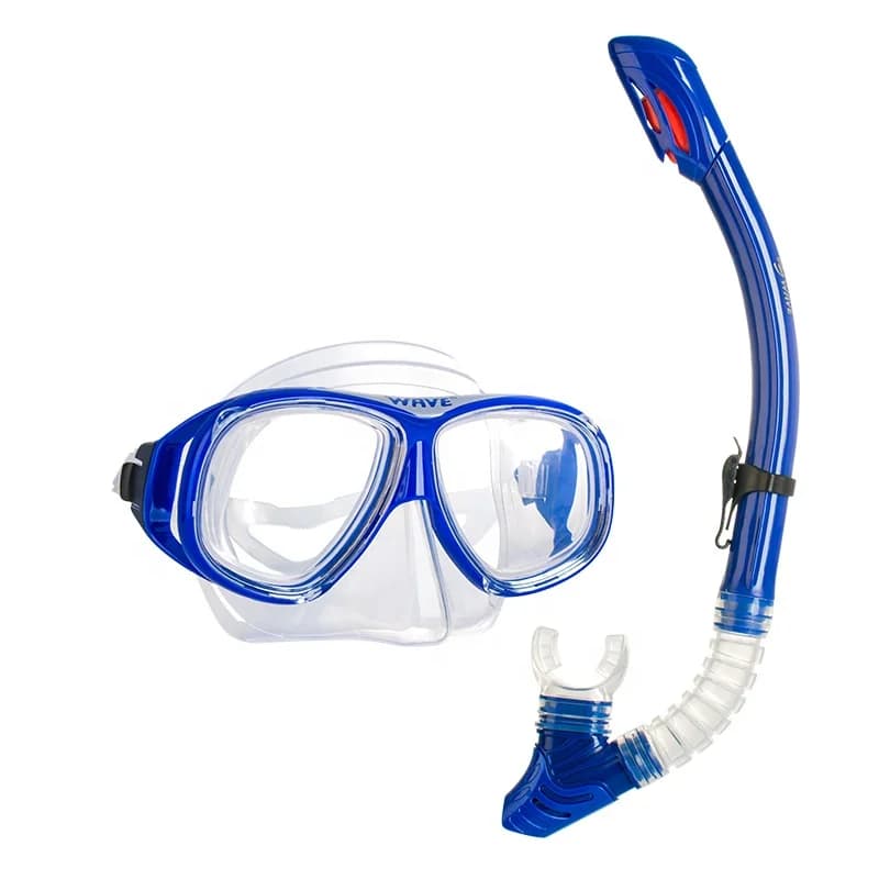 Onde nuove lenti in vetro temperato gonna in silicone nuoto occhialini da sub snorkeling maschera subacquea libera e set snorkeling