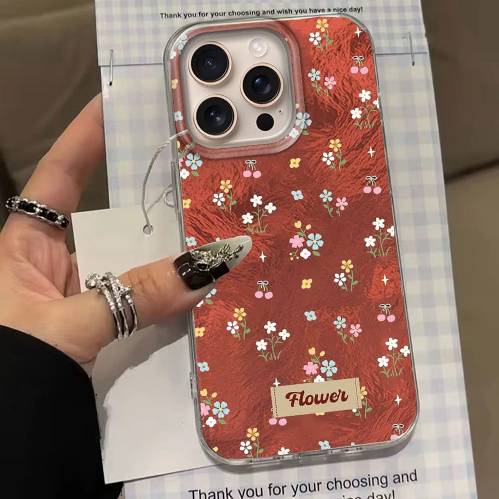 Custodia per telefono da donna con motivo floreale vortice vintage per iPhone 16 16e 15 14 13 12 Pro Max 7 8 Plus X XS XR SE 2022 2020 Shell Cover