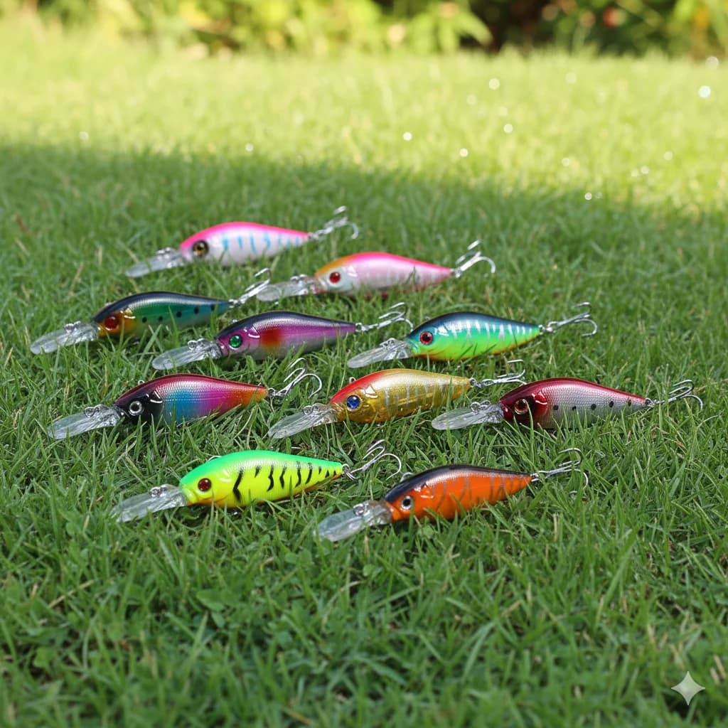 10 pcs 11g Fishing Rich Minnow Set Hooks Sharp Artificial bait Duration for Spigola Trota Tilapia Luccio Fishing Tools Outdoor accessories