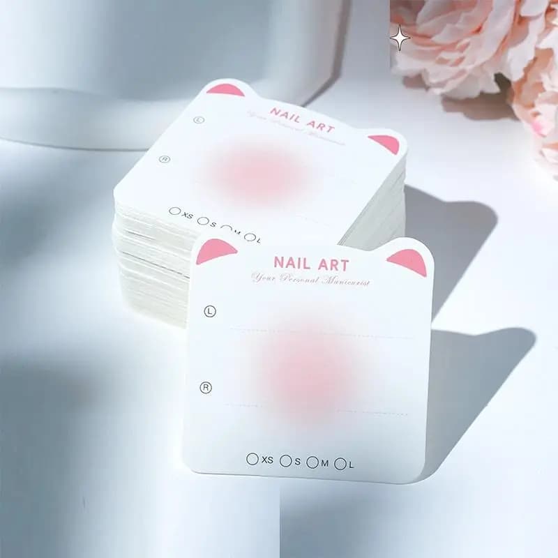 Stampa sul fondo del chiodo Schede di cartone Borsa per imballaggio Display quadrato per nail art Carta per oggetti di scena per foto Suggerimenti per unghie finte Strumenti per manicure