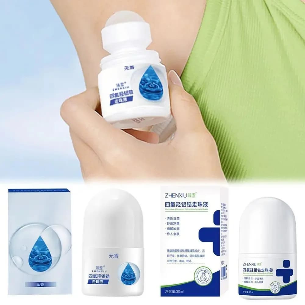 30ML Antitraspirante Roll-On Forte e Confortevole, Liquido Anti-Sudore, Lozione Anti-Sudorazione Fresca, Cura Inodore per le Ascelle, Regalo