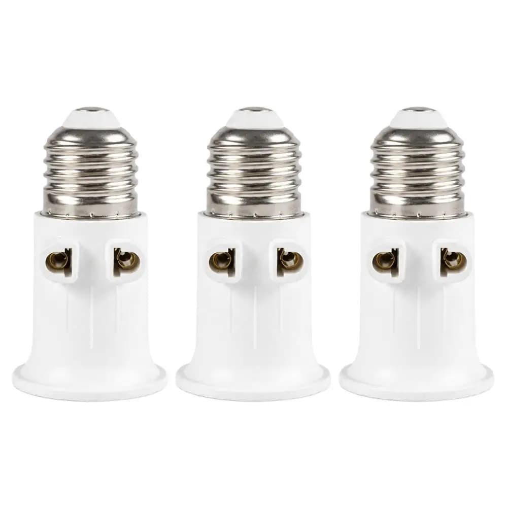 E27 to EU Plug Adapter Light Socket Converter 4A Flame Retardant Lamp Base Outlet Adapter for Studio Photography Garage