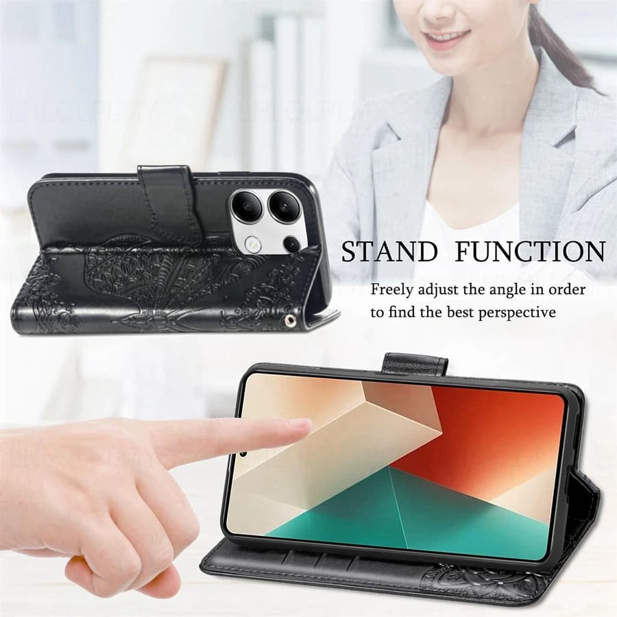 Leather wallet case with butterfly for OPPO A58 A18 A16 A76 A96 A55 A17 A72 A52 A53 A31 A15 A5 A9 2020 A60 Find X3 X5 Cover