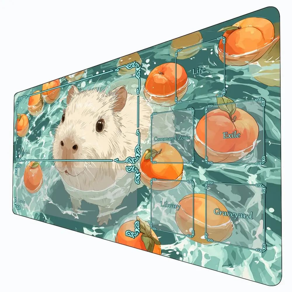 Tappetino da gioco MTG con simpatiche capibare e lontra, tappetino da battaglia Magic Card antiscivolo e resistente 35X60CM, tappetino Commander per giochi da tavolo TCG