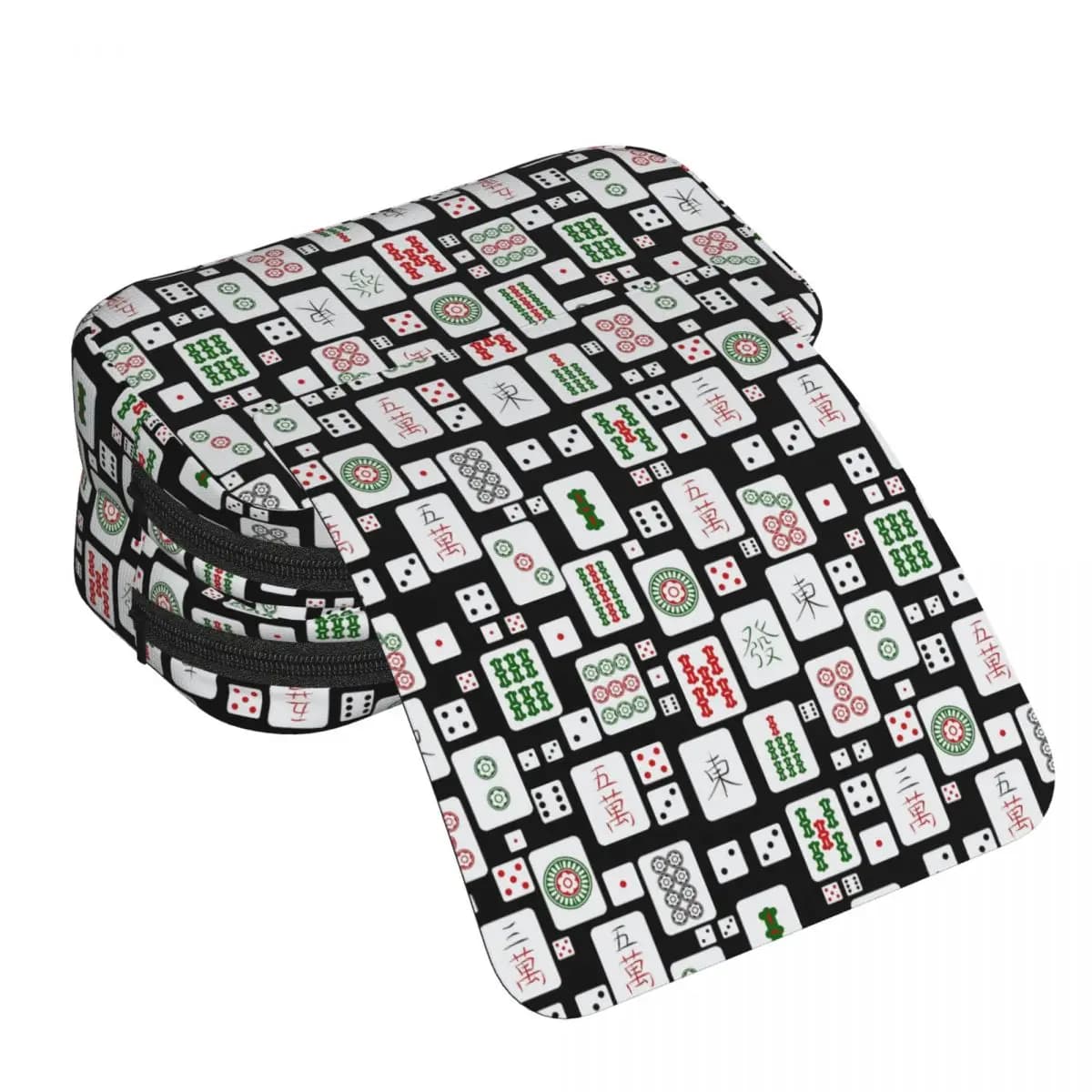 Mahjong Tiles Game Dice Pencil Case for Students Gifts Pen Box Pencil Bag Stationery Supplies Pen Holder Bag