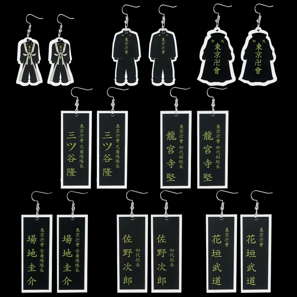 Cartoon Anime Acrylic Pendant Earrings Fashion Charm Jewelry Accessories Unisex for Halloween Party Gift