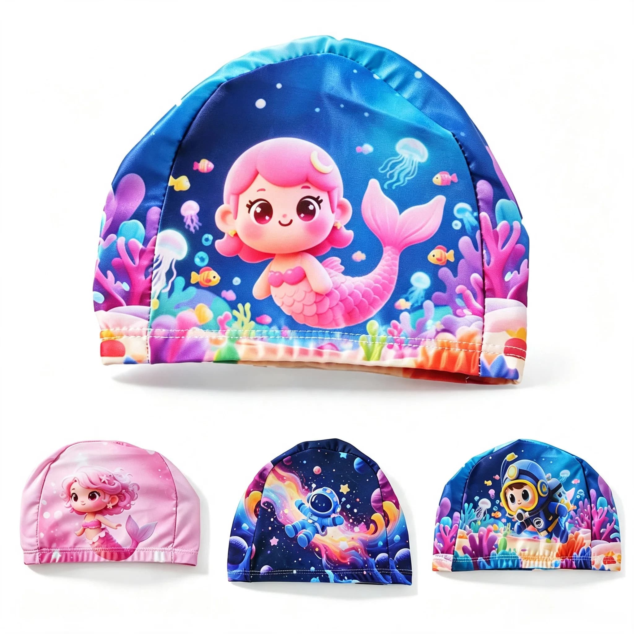 Stretchy Quick Dry Children Swim Cap Light Air Permeable Design Suitable for Toddler Pool Play and Swimming Training