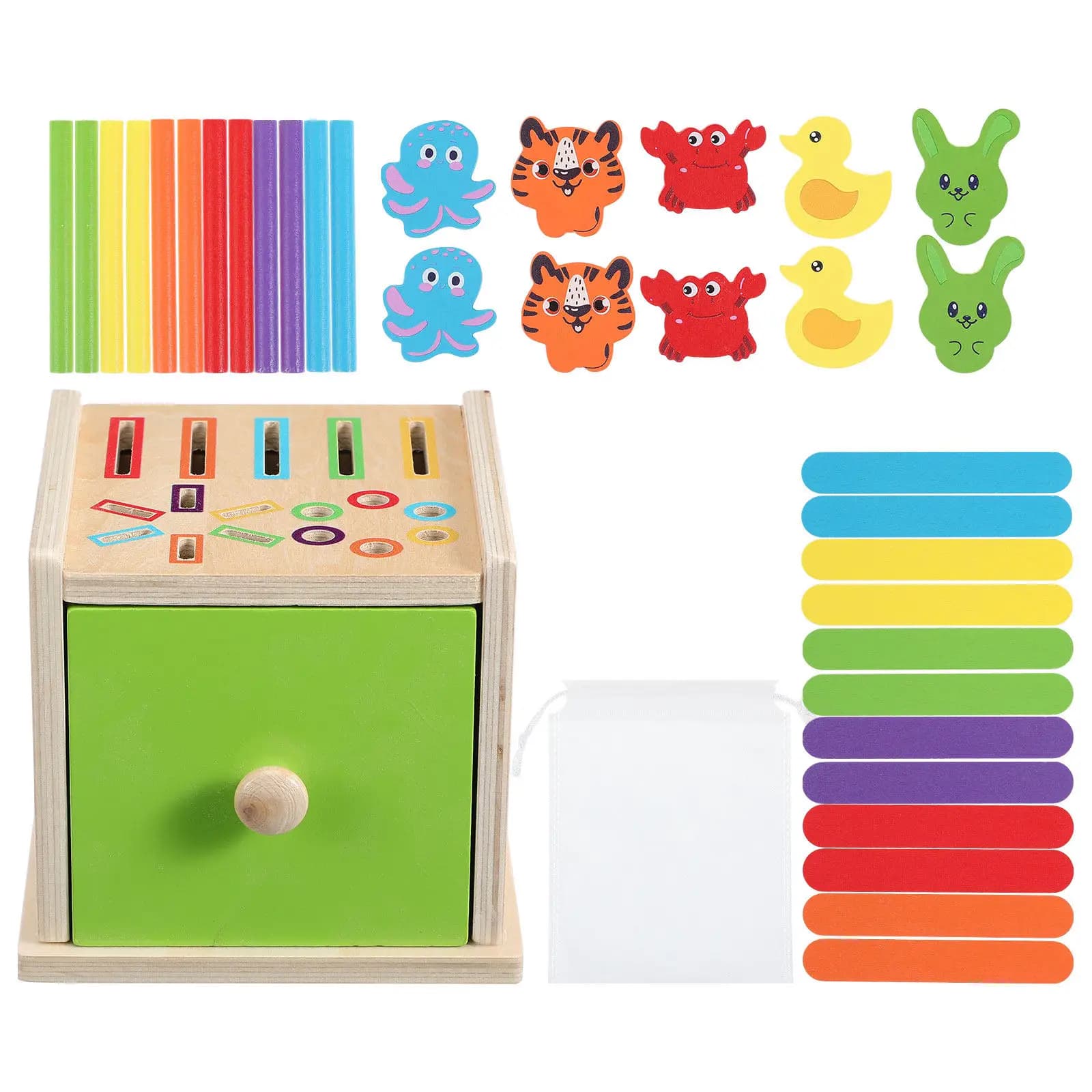 Set di Puzzle in Legno Montessori per Abbinamento Forme e Classificazione Colori, Gioco Educativo per lo Sviluppo Cognitivo di Bambini e Ragazzi