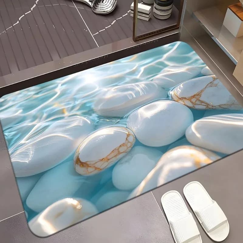 tappetino in ciottoli ad asciugatura rapida, assorbimento d'acqua, doccia, bagno, ingresso, tappeto resistente all'usura e allo sporco