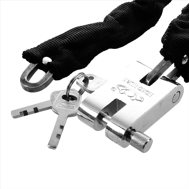 Lucchetto per bici 101CM Antifurto in metallo MTB Bici da strada Lucchetto di sicurezza per carichi pesanti Lucchetto per moto Lucchetto per catena per bicicletta con chiave Durevole-FSM