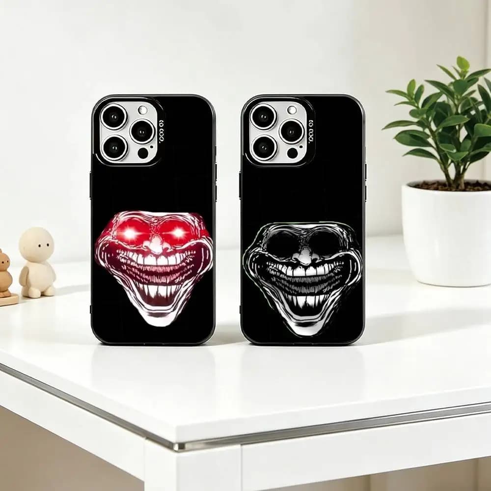 Cover per telefono F-Funny Troll Face per iPhone 17, 16, 15, 14, 13, 12, 11 Plus, Pro Max, XS, Cover colorata argentata