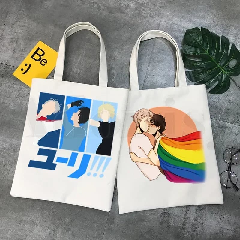 Yuri on Ice Anime YURI!!! Su ghiaccio pattinaggio artistico donna elegante borsa di tela borse borse a tracolla borsa per ragazze Shopping Casual