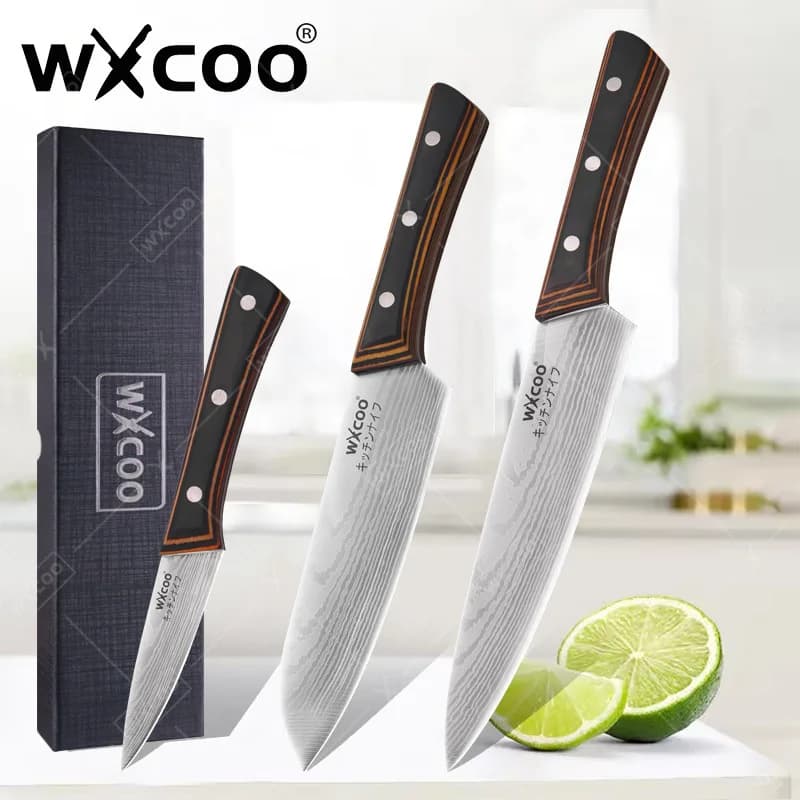 WXCOO Professional cook knife Set of Japanese kitchen knives Meat butcher's knife Bone knife Fruit knives Kitchen knives to slice