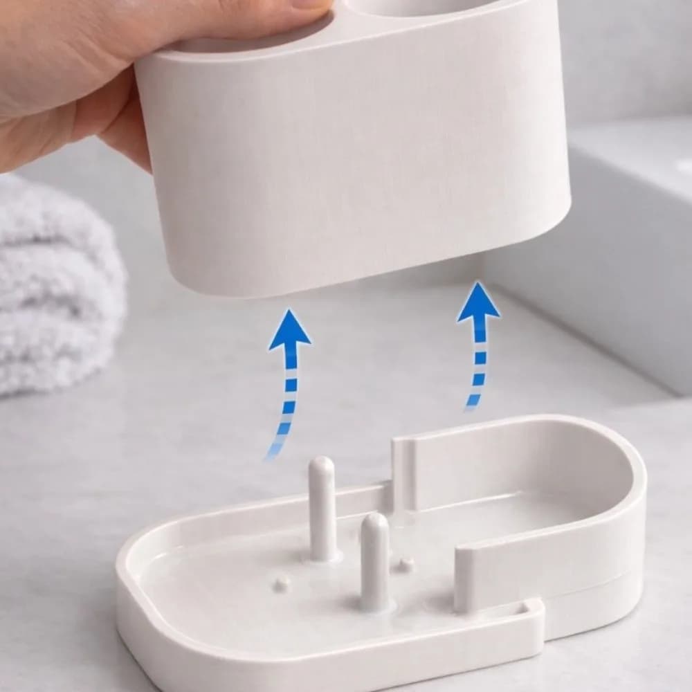 Detachable Toothbrush Holder Multi-Purpose Easy Clean Toothpaste Rack Multi-functional Compact Toiletries Storage Organizer