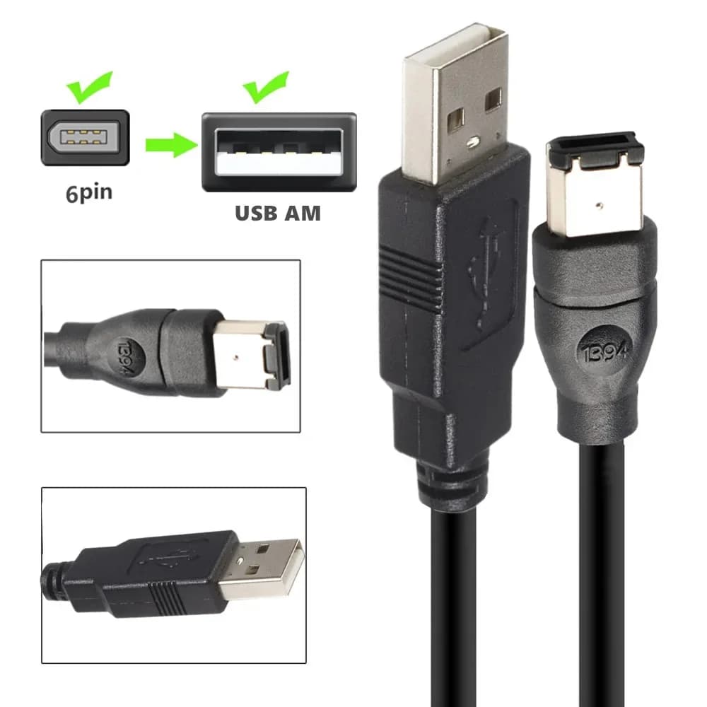 Cavo di rame standard IEEE400 1394 Cavo USB AM a 6P da USB a 1394 Collegamento scheda audio