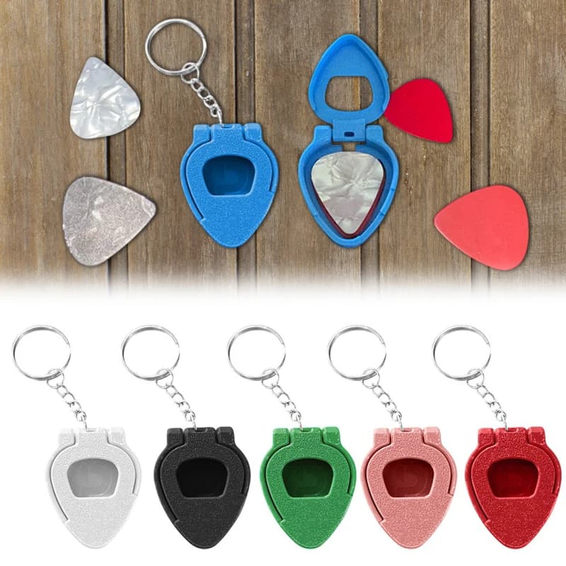 1/3 Pezzi Porta Plettri per Chitarra a Forma di Triangolo, Portatile, Universale, con Catena, per Collezionisti di Plettri