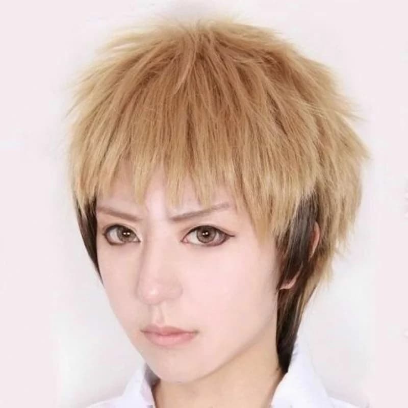 Per Cosplay Attack on Titan Jean Kirschstein Parrucca sintetica corta marrone completa