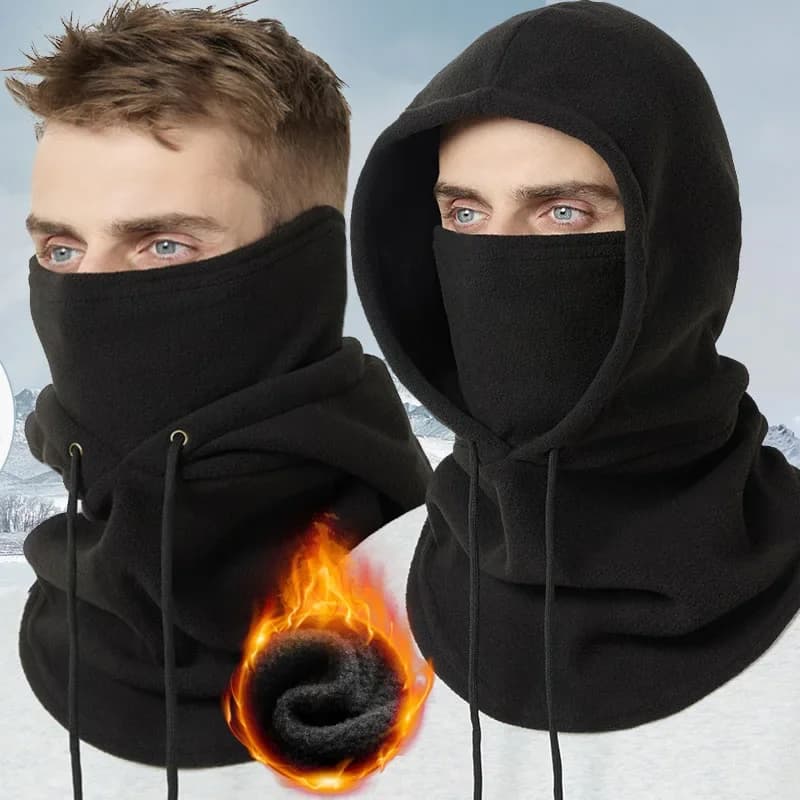 Winter thermal fleece hat with hood Outdoor cold winding hot ski Sports man heater cycling mask mask 2026