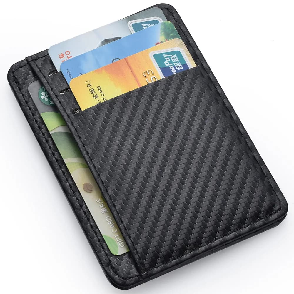 Portafogli da uomo sottili e minimalisti con tasca frontale Porta carte di credito Portafogli portatili in pelle