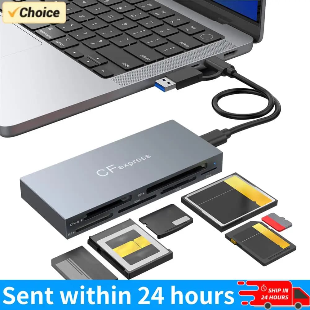 Lettore di schede 6 in 1 CFexpress Type B/CF/XD/MS/SD/TF All In One con cavo Lettore di schede CF Express B per sistema operativo Windows XP