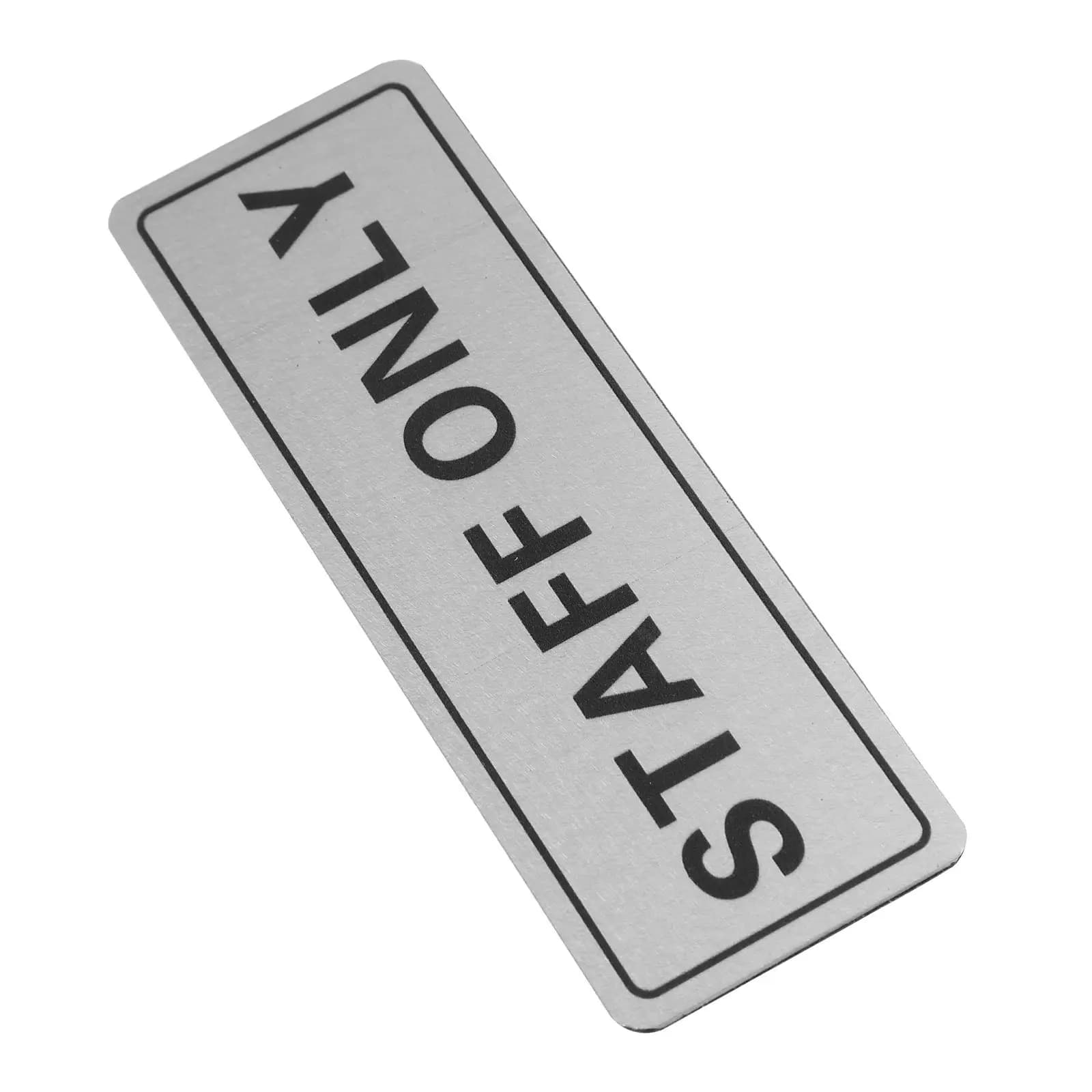 Solo personale in alluminio Targa da muro Targa per porta dell'ufficio Indicatore di restrizione dei dipendenti professionale Scheda decorativa per avviso di sicurezza trasparente