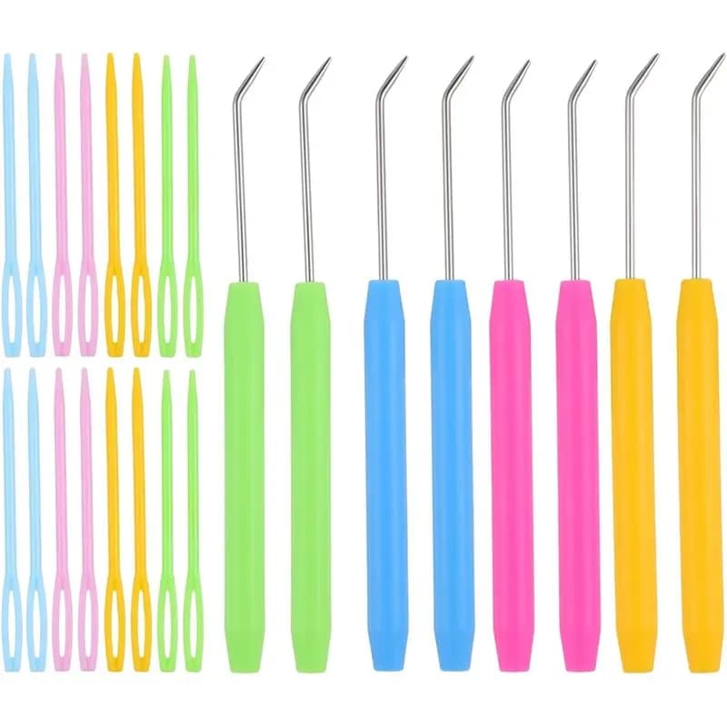 Set di uncinetti per maglieria, 8 uncinetti con 16 strumenti colorati per cucito e progetti di lavorazione a maglia