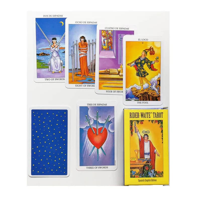 Fun Rider Waite Tarocchi Carta Divinazione Uso personale Mazzo di tarocchi Versione inglese spagnola completa Mazzo di oracoli per gioco da tavolo per ragazza