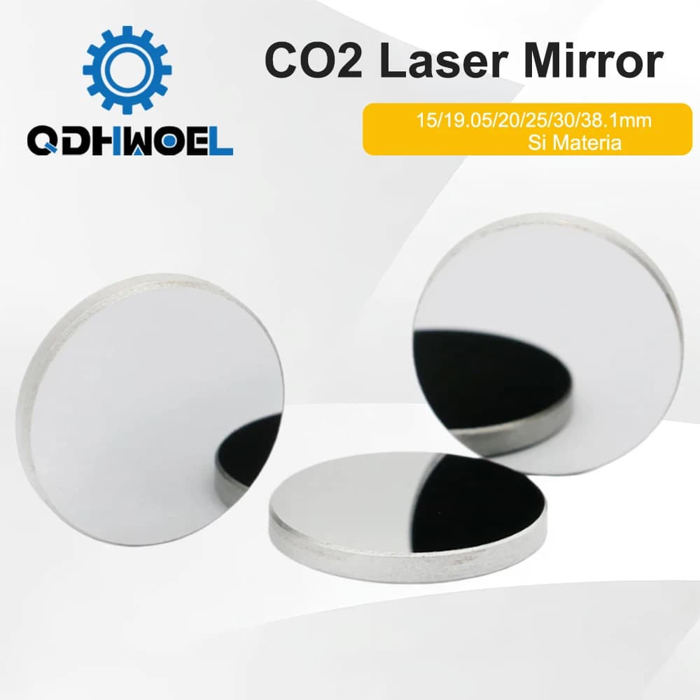 QDHWOEL 3 pezzi Riflettore laser CO2 Specchio Mo Dia. 15 19.05 20 25 30 38.1mm spessore 3mm per macchina per incisione e taglio laser CO2