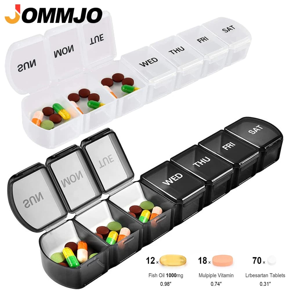 1 Piece Small Organizer Weekly Pill for 7 Days, Daily Pocket Folder, Daily Planner, Pill Container/Vitamine/ Fish Oil/Integrators