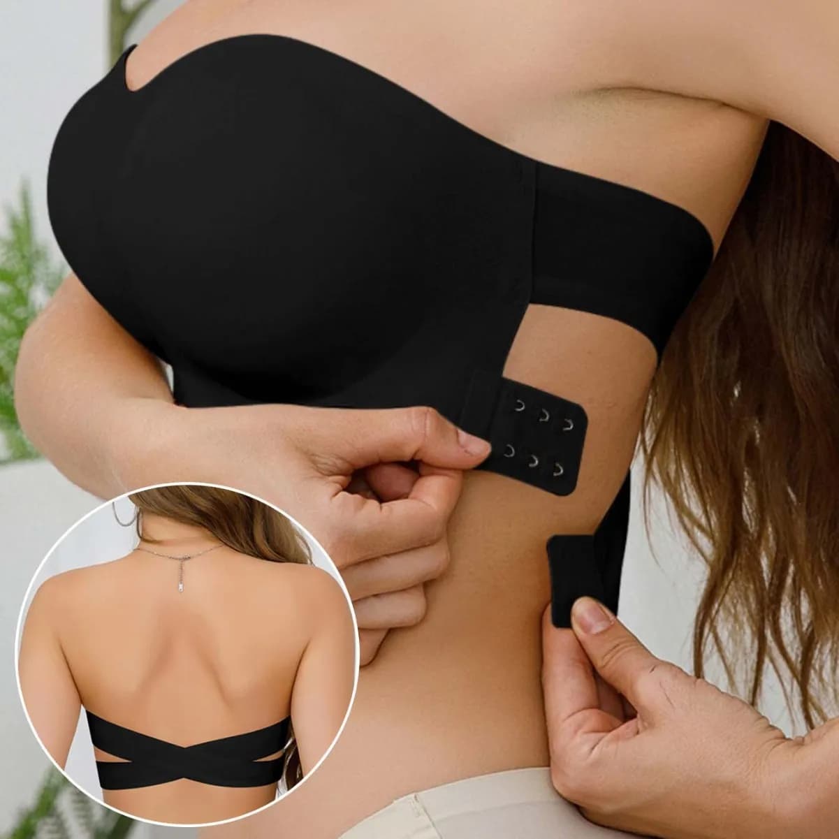 Reggiseno senza spalline da donna Fasciatura magica senza schienale cava sexy Intimo intero senza cuciture Reggiseno antiscivolo invisibile da sposa