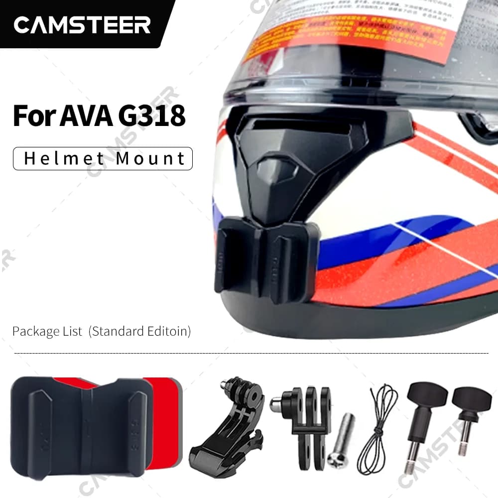 AVA G318 custom helmet chin support for GoPro12 11 10 9 DJI Action3/4 Insta360 Ace pro X4 X3 RS Action cam accessories