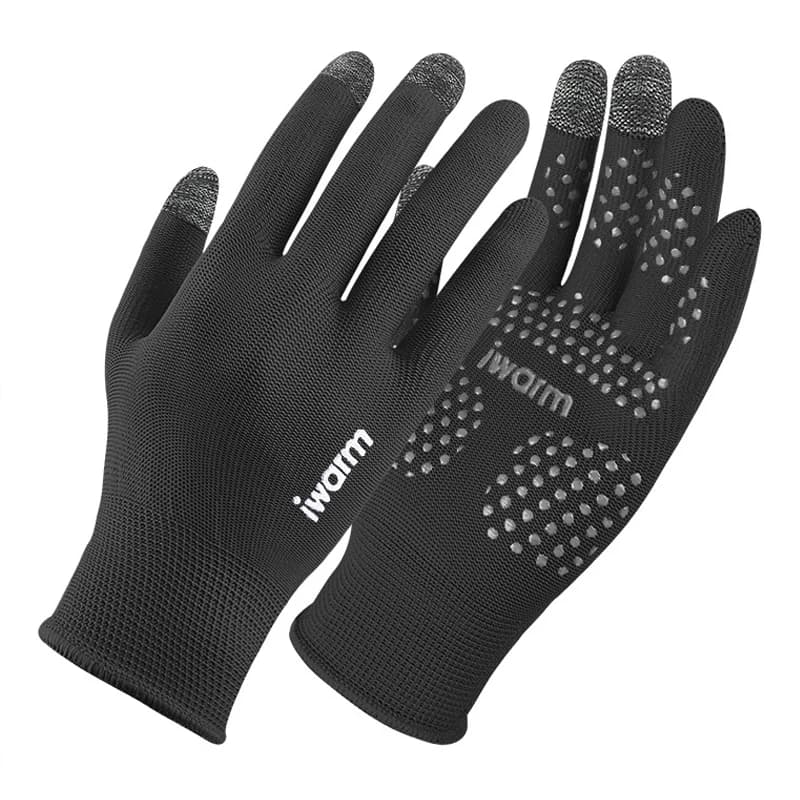 1 paio di guanti a dita intere per ciclismo, sport all'aria aperta, corsa, moto, sci, touch screen, in pile, per uomo e donna