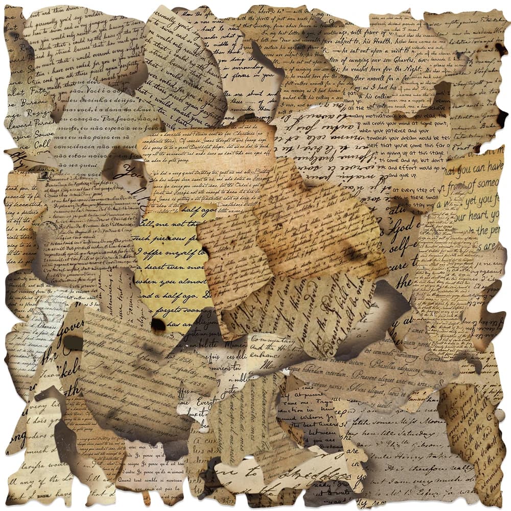 50 adesivi estetici in carta tagliuzzata bruciata, adesivo per bottiglia d'acqua, laptop, bagagli, chitarra, diario, decalcomanie per telefono in vinile impermeabile