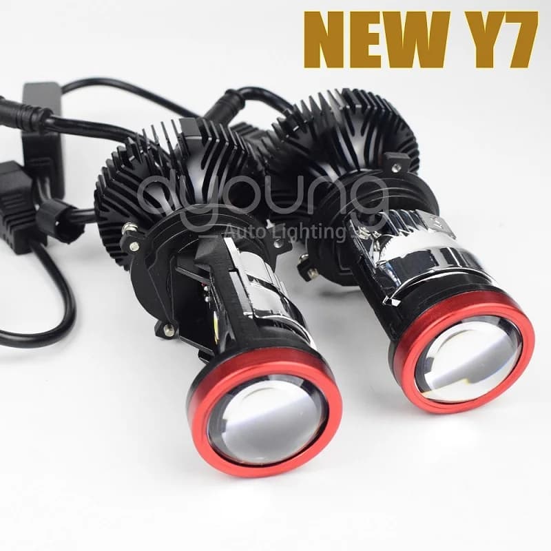 Y7 Y7D H4 LED Projector Mini Lens Auto H4 LED Headlight Bulbs Kit Conversion High Beam Low Beam 30000Lm Turbo Fan Car Light Lamp