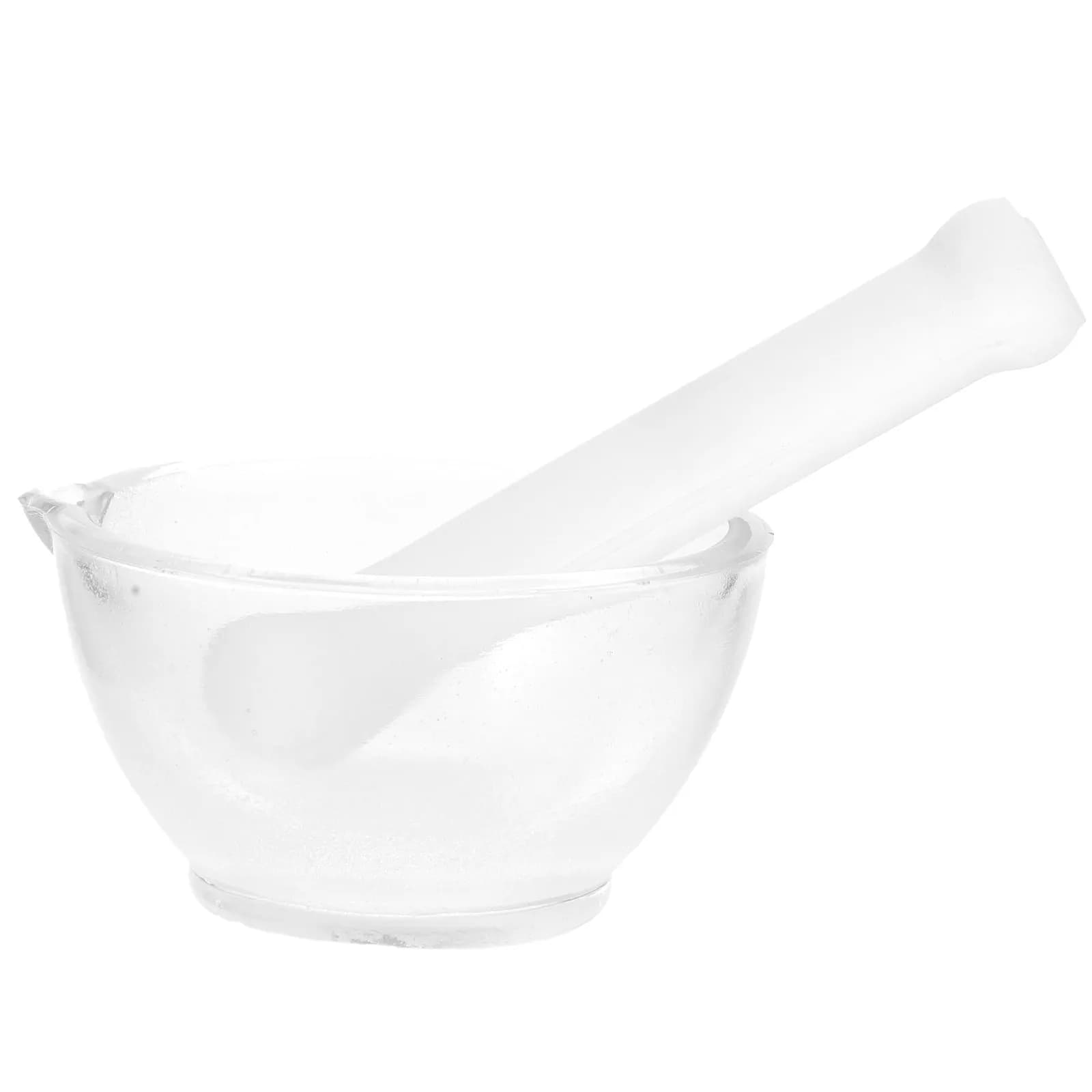Set Mortaio e Pestello in Vetro da 60 mm, Robusto Spremiaglio, Utensile da Cucina per Tritare Zenzero e Curcuma