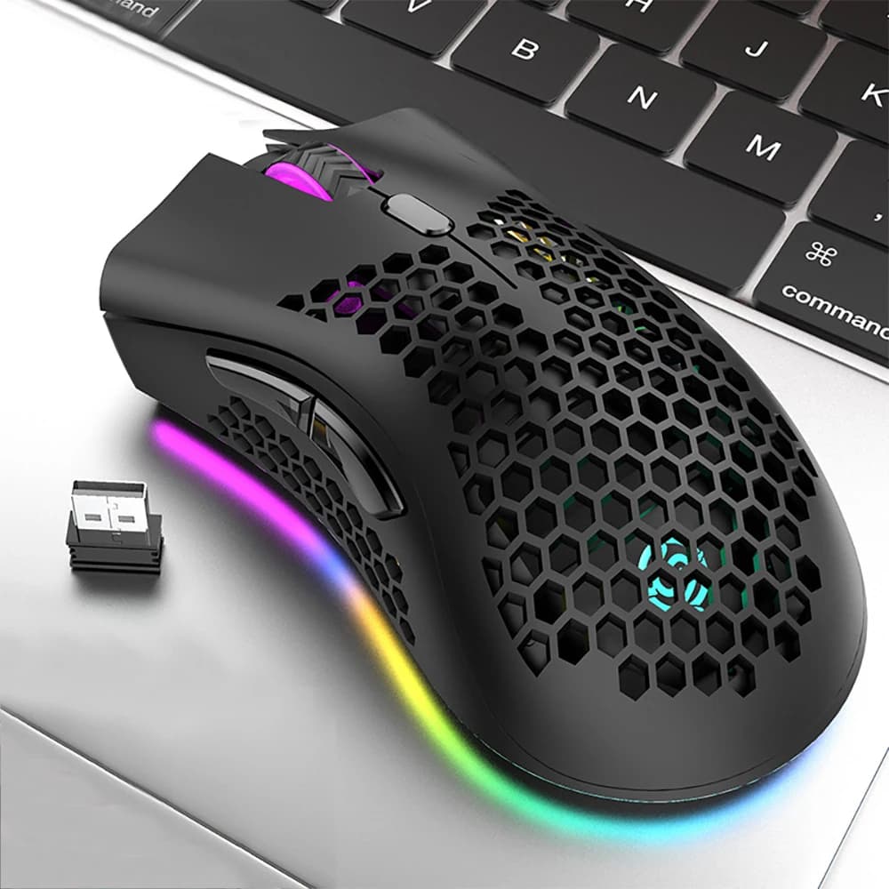 Mouse da gioco ricaricabile BM600 USB 2.4G Wireless RGB Light Ergonomia Mouse da gioco Computer desktop Mouse portatili per notebook