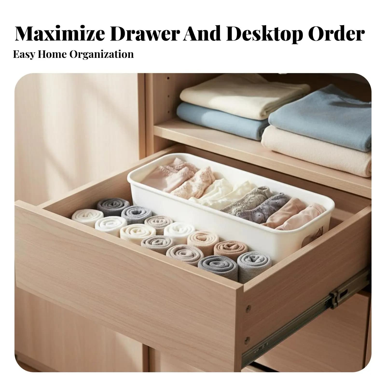 Set di 3 organizer con scomparti, contenitori per la casa, adattabili e impilabili, per adulti, camera da letto, armadio, scrivania
