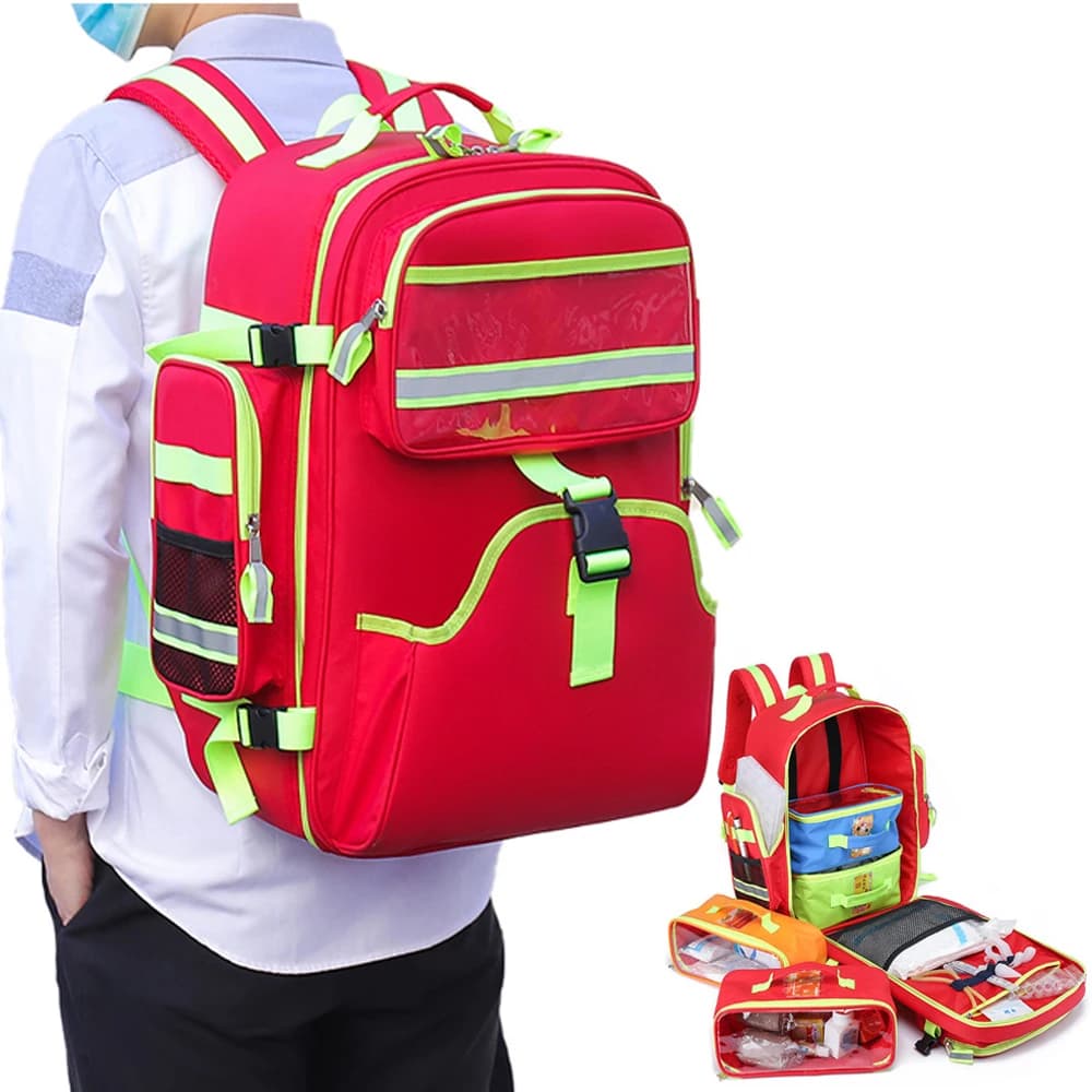 First Aid Survival Kits Empty Emergency Backpacks Responder Portable Medical Trauma Bag Disaster Relief Field Trips