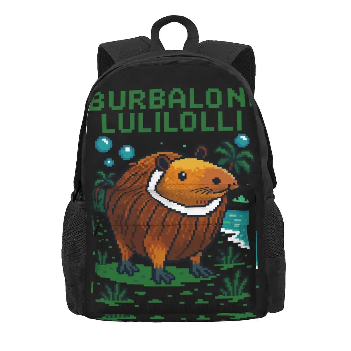 Burbaloni Luliloli Capibara Brainrot italiano Zaino da donna Mochila Borsa da scuola per studenti Zaino per laptop Zaino da viaggio per bambini