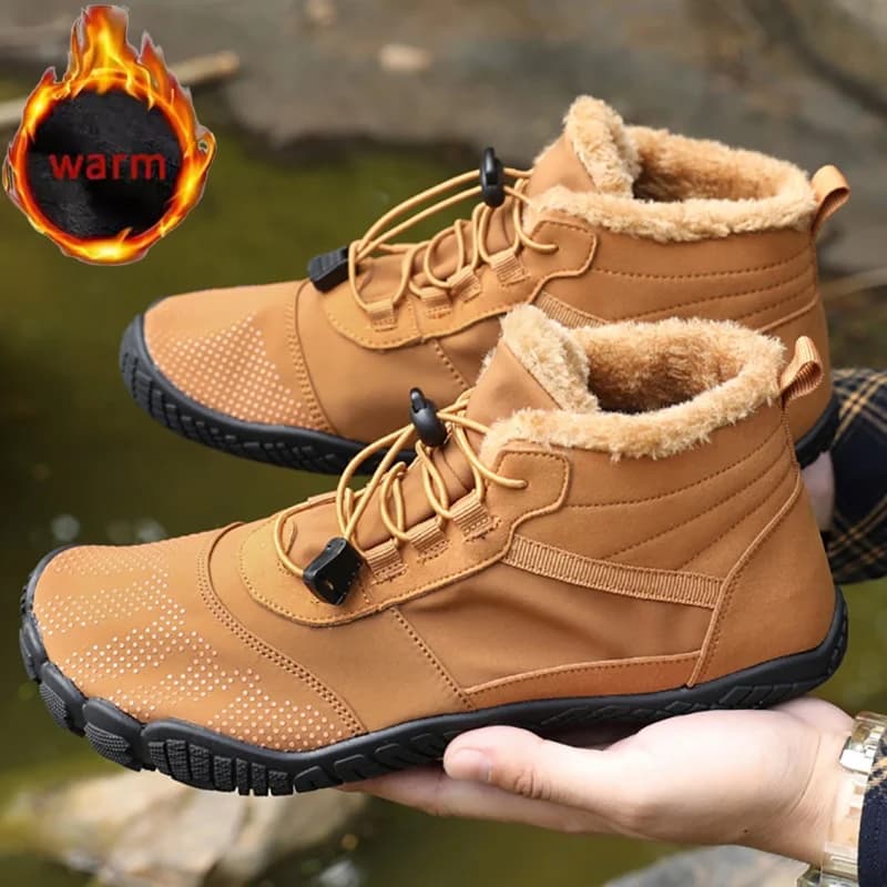 Stivali da neve Stivali invernali da uomo Donna Stivali impermeabili caldi a piedi nudi Scarpe da trekking antiscivolo per esterni Scarpe da lavoro calde a prova di freddo