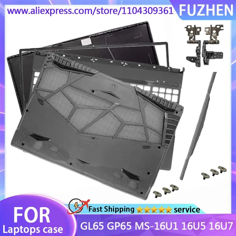 New Cover For GL65 GP65 MS-16U1 16U5 16U7 LCD Sreen Back Cover Front Bezel Palmrest Upper Top Case Bottom Hinges Cover 15.6"
