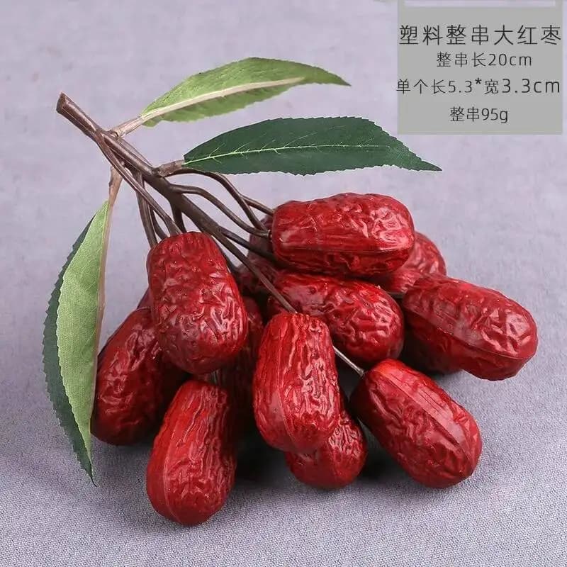 1 pz modello simulato plastica falso rosso data frutta secca cibo salutare puntelli giocattoli prodotti nutrienti