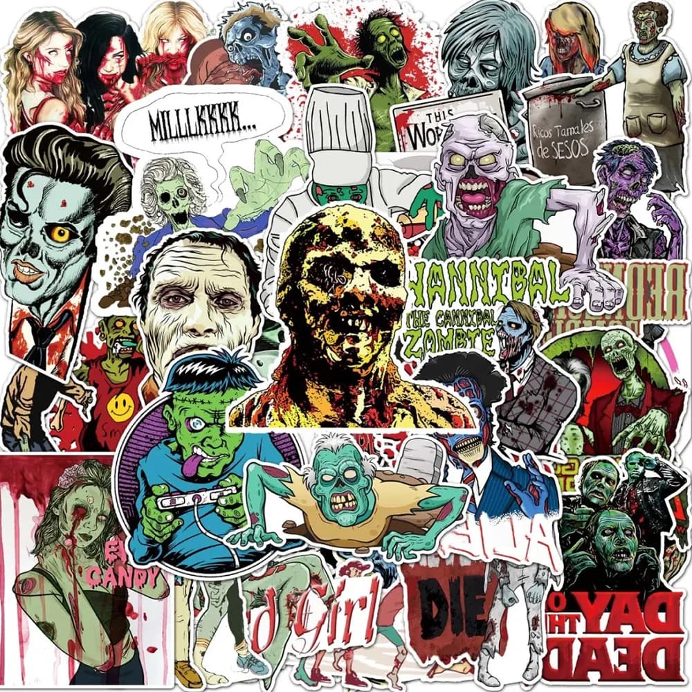 10/30/50PCS Horror Zombie Stickers Decalcomanie FAI FROM TE Skateboard Motorcycle Computer Helmet Waterproof Graffiti Wall decal Kids Brakes