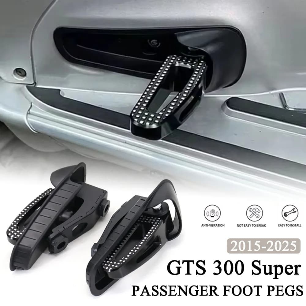 Nuove Pedane Posteriori Passeggero GTS 300 Super per Vespa GTS 300 2015-2025, Poggiapiedi con Staffa, Accessori GTS300