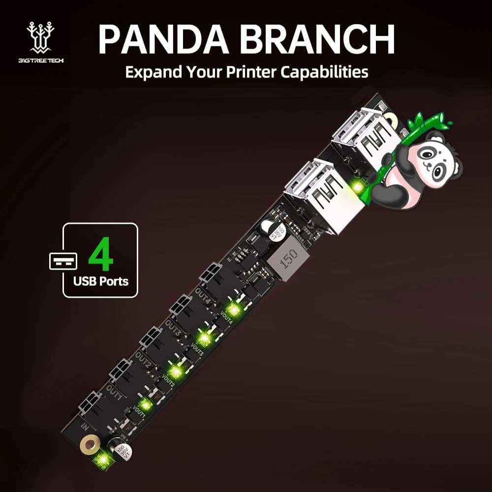 BIGTREETECH Panda Branch Scheda di espansione di potenza definitiva con 4 uscite USB-A 5V per sistema AMS Stampante 3D BambuLab P1P X1 A1 P2S