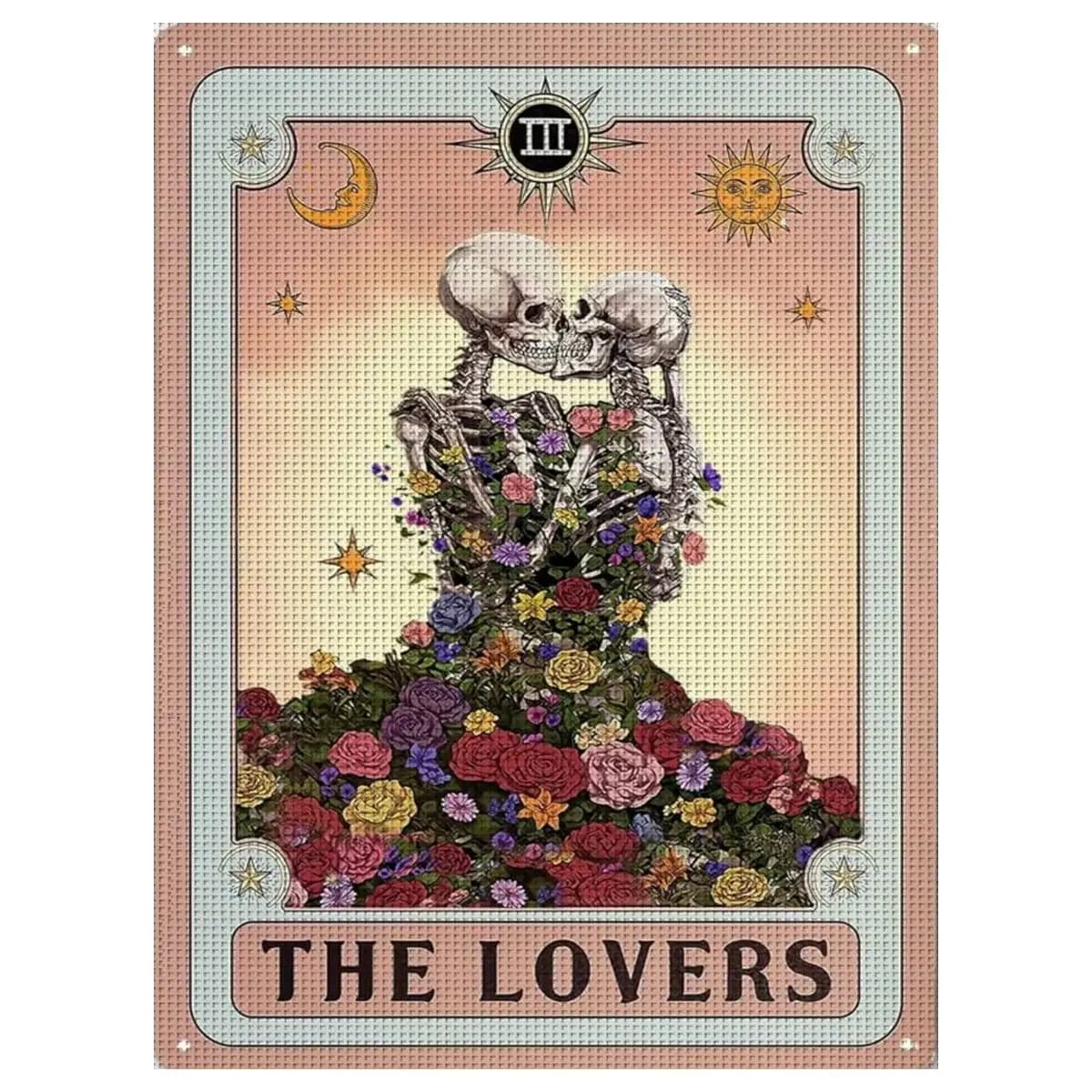 1pc 30X40CM/11.8*15.74inch Skeleton Love Stamped Cross Stitch Kit DIY Kit 11/14/16CT DIY Embroidered Set DIY Cross-Stitch Set