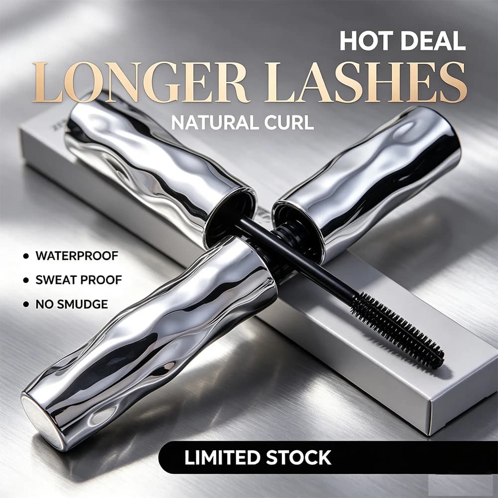 Waterproof Mascara Smudge-Proof Long-Lasting Curling Lengthening Volumizing Natural Lashes Daily Eye Makeup