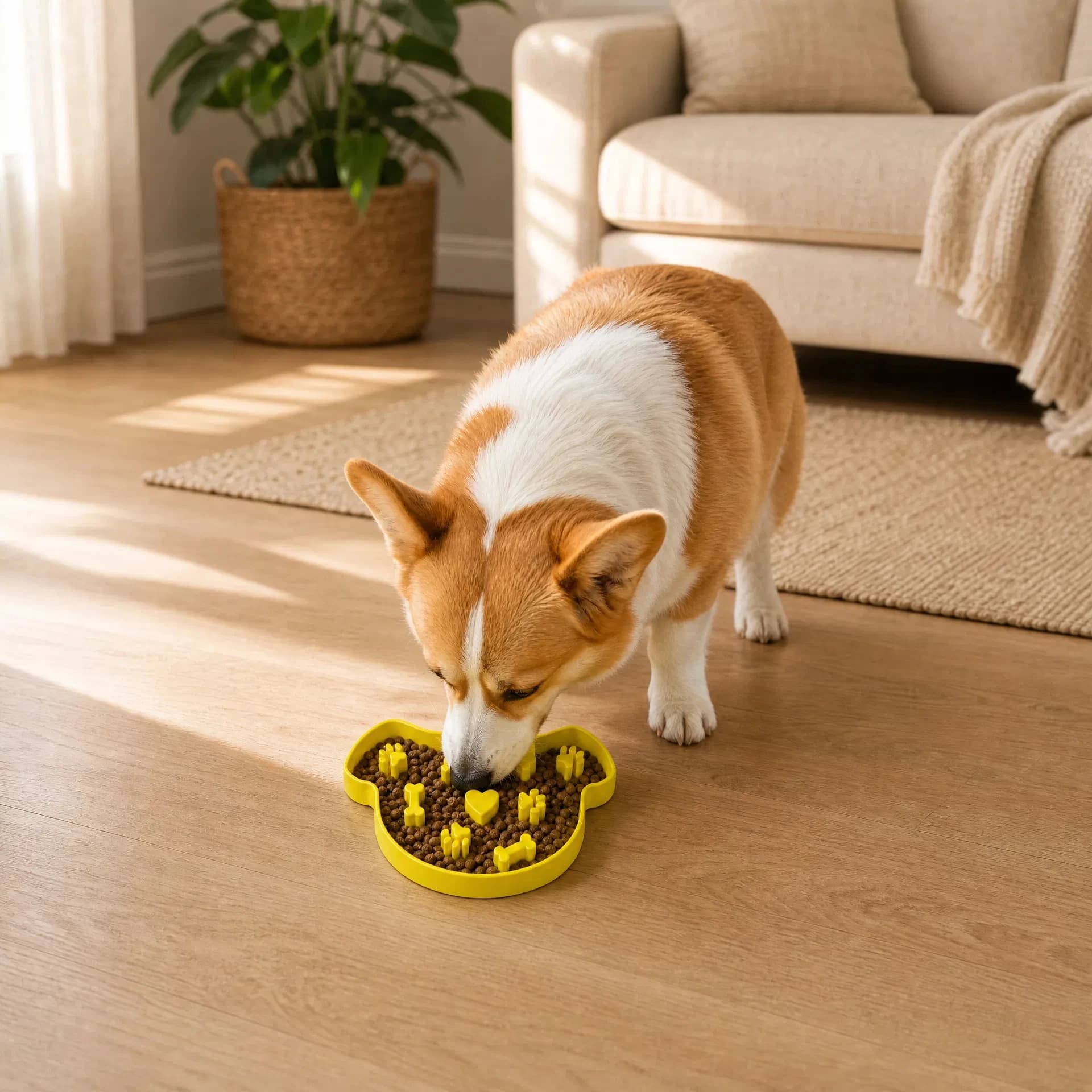 3D Printed Dog Head Slow Feeder Dog Bowl Anti‑Choking Feeding Dish Stop Gobbling Food Bowl for Small Medium Dogs Pet Daily
