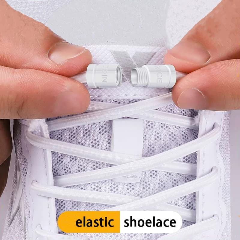 Lacci elastici rotondi senza lacci Lacci con fibbia in metallo Sneakers scarpe di tela senza lacci Accessori per scarpe per bambini per adulti